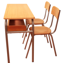 Moyen et Secondaire - Table Biplaces avec chaises Modèle 1