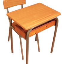 Moyen et Secondaire - Table monoplace avec chaise Modèle 1